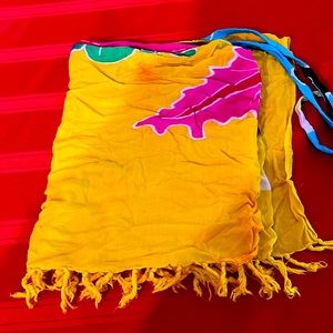 Bathing suit wrap used once yellow pink very sexy  bought in Caribbean